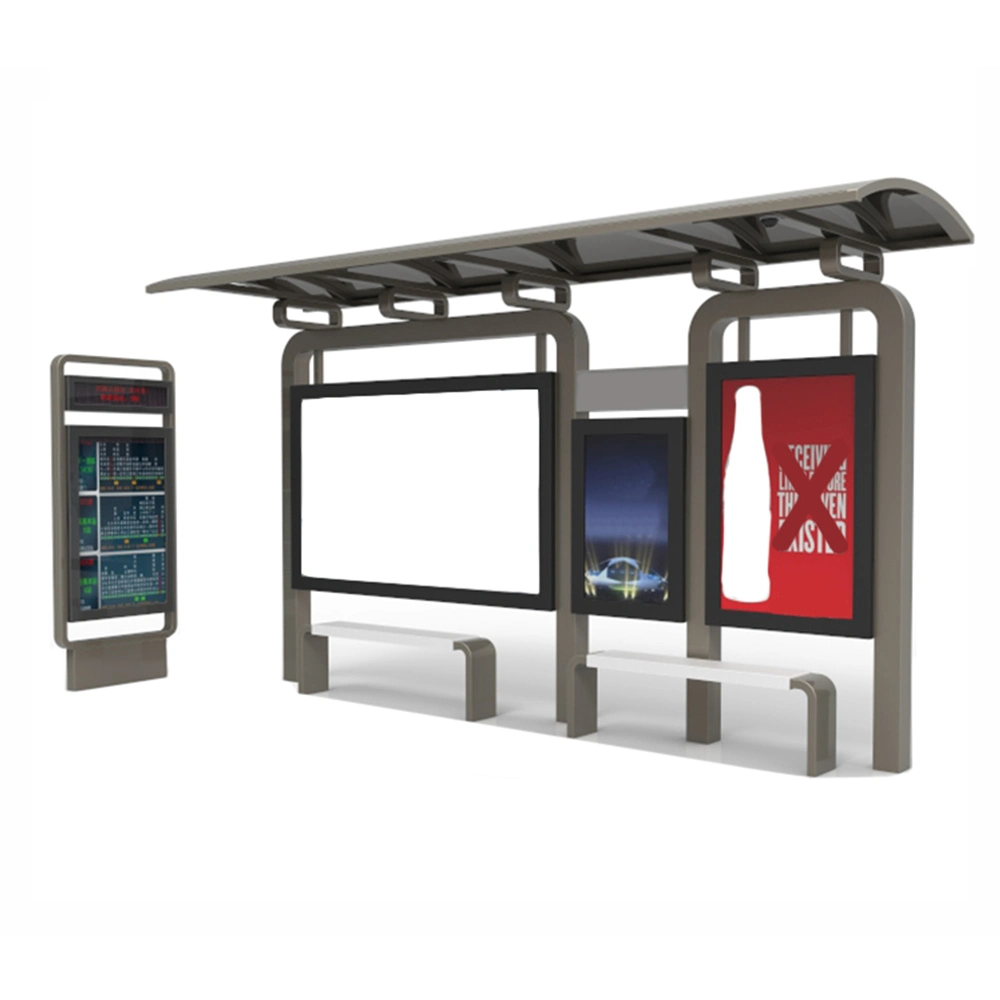 Sillas de espera de metal Diseño Estación de autobuses Refugio con Caja de Luz