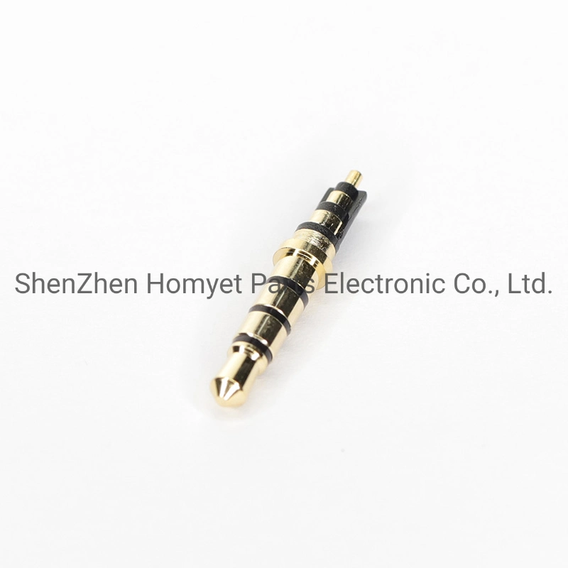 3.5 Gold Plated Welded Wire Type 4-Section Metal Earphone with Switch Good Quality Plug Wire End Male