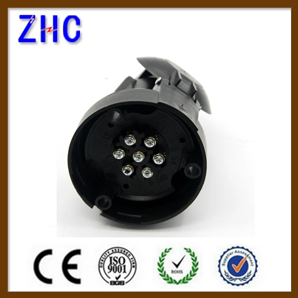 European Ce PVC Plastic 12V 24V 7 Pin 13 Pin Brass Electric Power Male and Female Vehicle Trailer Plug