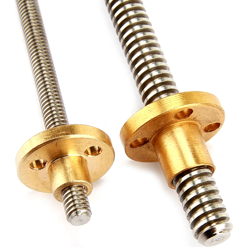 CNC T8 T10 T12 Stainless Steel Trapezoidal Lead Screw with Brass Nut