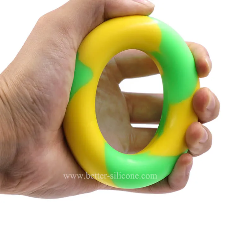 Color Mixture Rubber Ring Exerciser Silicone Hand Grip for Training