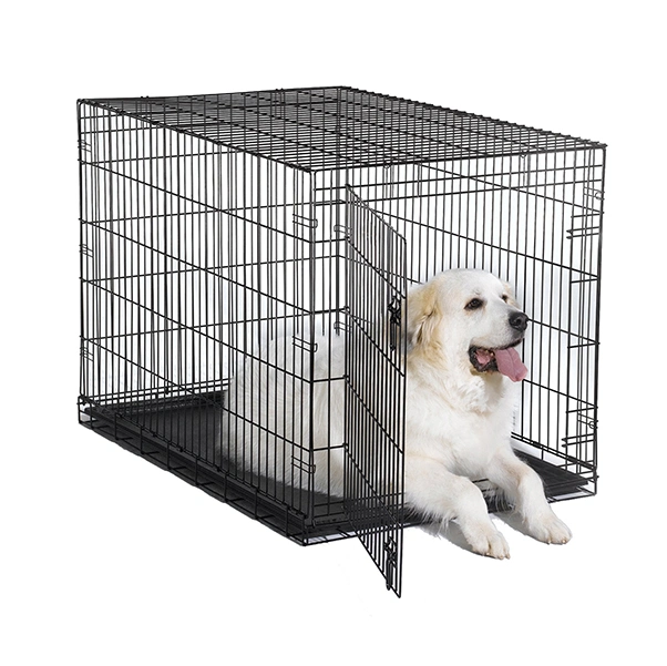 Double-Door Metal Foldable Large Heavy Duty Pet Dog Crate Dog Cage