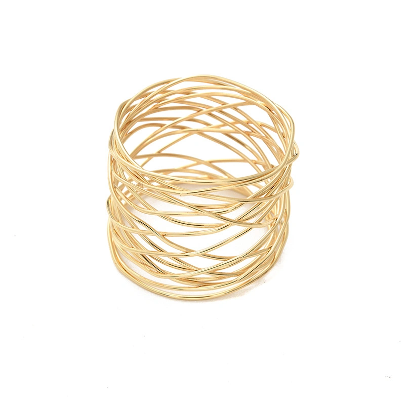 Novelty Design Hot Selling Deluxe Gold Plated Napkin Rings for Hotel Decoration