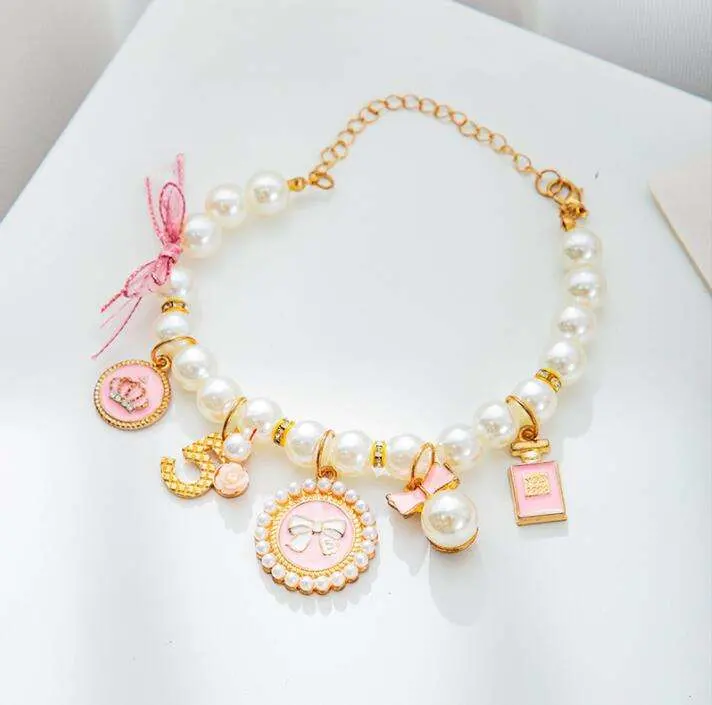 Hot Pet Collar Pearl Lady Small Fragrant Cat Cute Small Collar