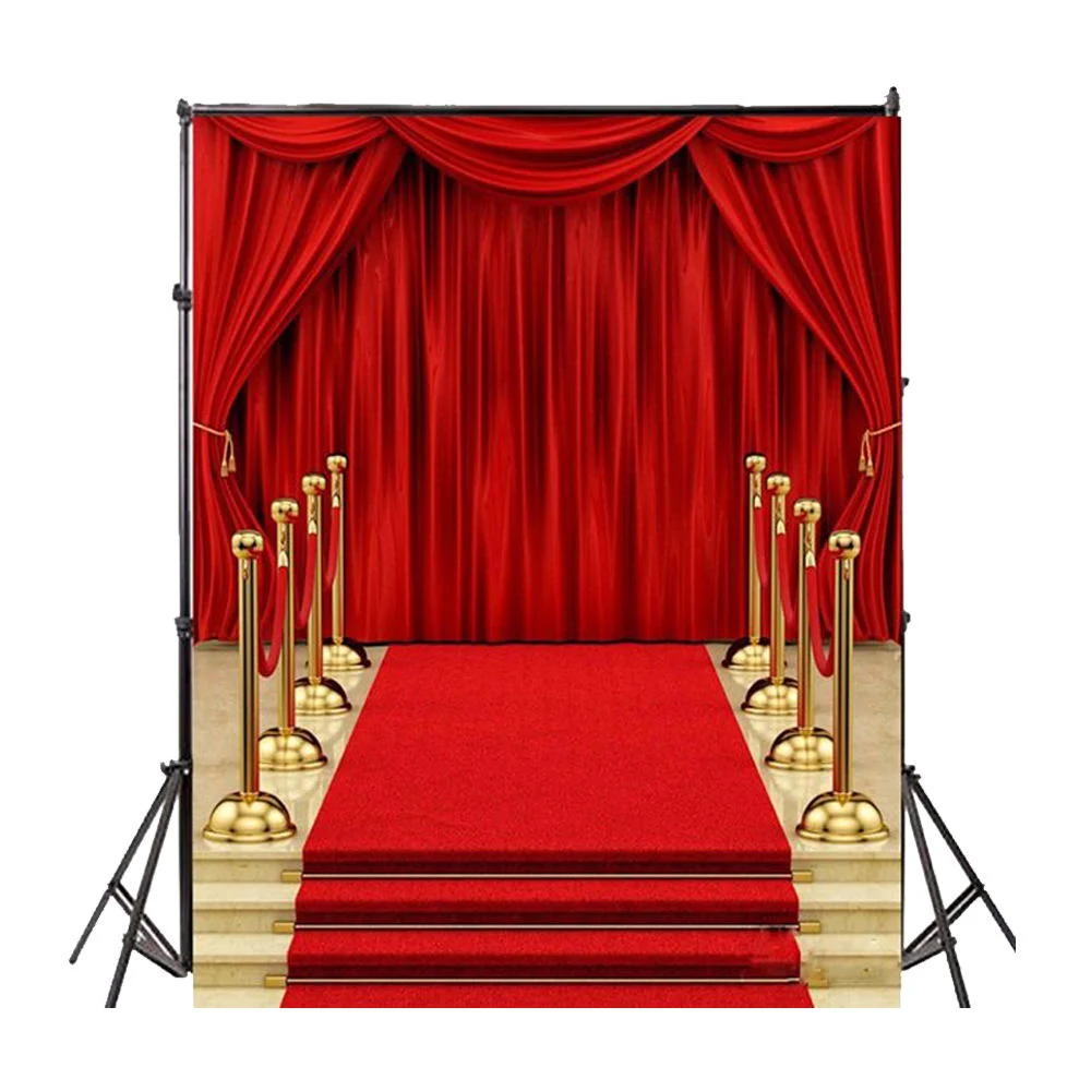 Custom Beautiful Red Wedding Merry Christmas Live Broadcast Backdrop Fabric Photo Background