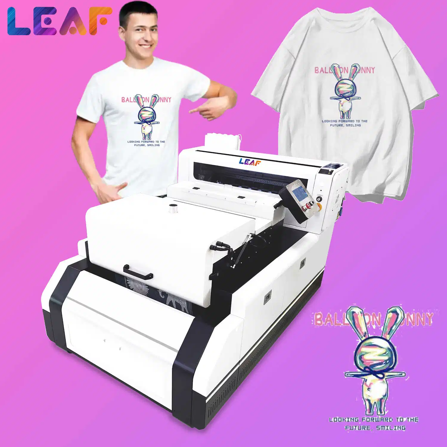 Leaf mejor venta directa a impresora digital de la película de cine de la transferencia de T-shirt de impresión de inyección de tinta impresora DTF