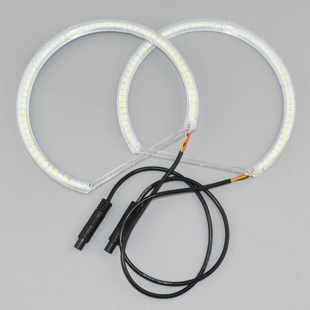 Auto LED Angel Eyes Halo Ringe 12V DC 131mm Weiß Gelb zweifarbige LED Auto Engel Auto Engel Lichter Weiß, Gelb