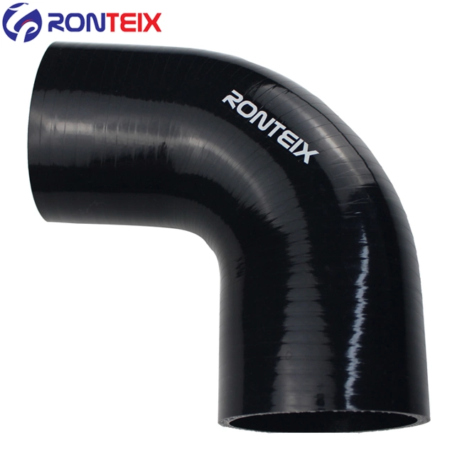 4" to 3" Black Flexible Automotive 90 Degree Silicone Hose