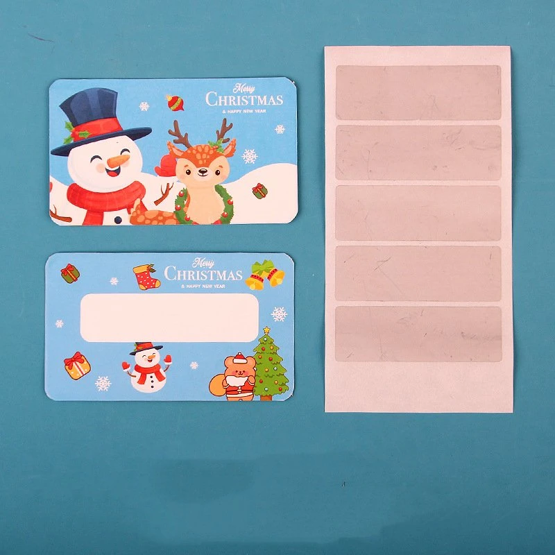 DIY Natal Scratch Cards para alunos do Ensino Primário Self-Adhesive manuscrita Lucky Arranhões Natal caseiras Sorteio Scratch Cards