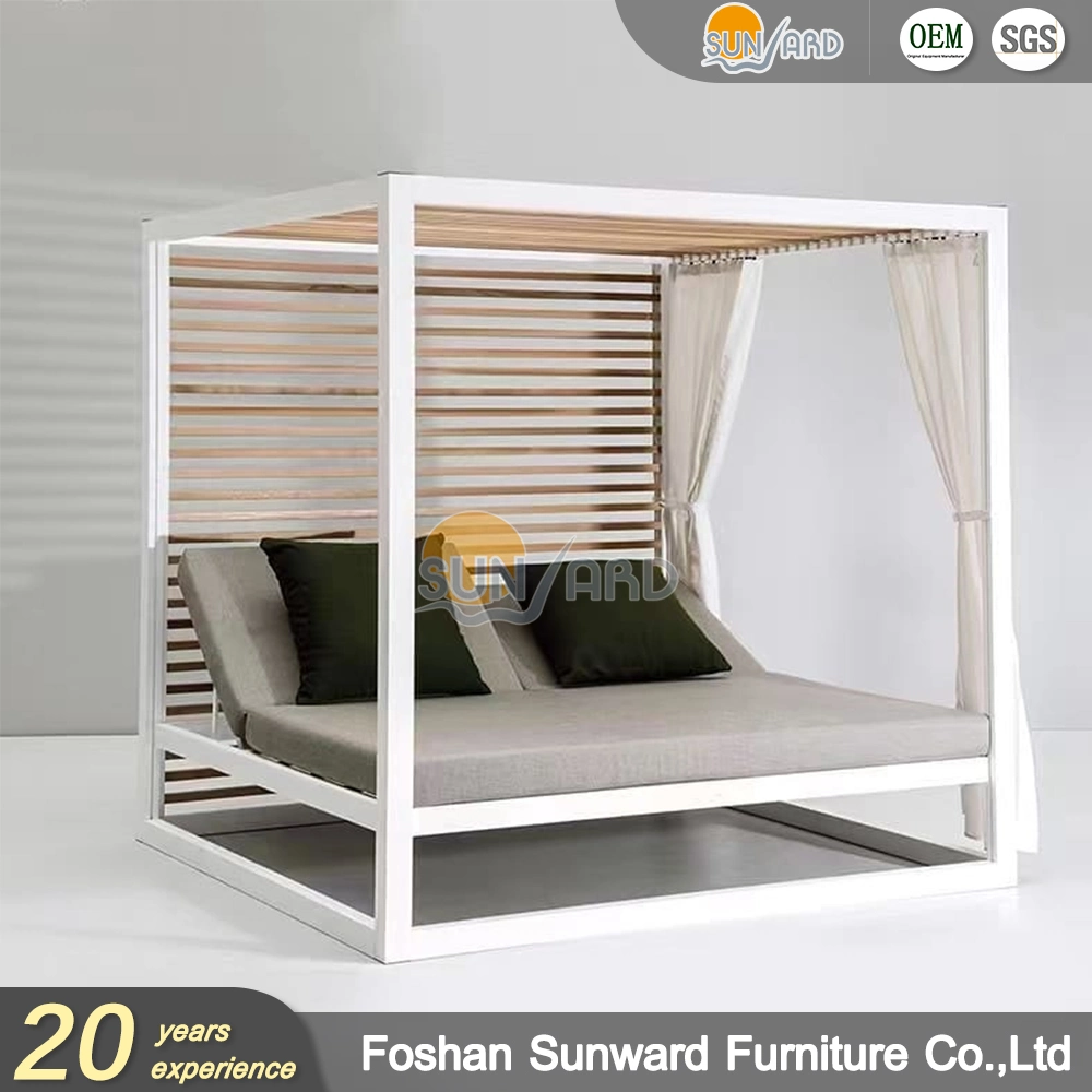 Mobilier moderne extérieur aluminium Hôtel piscine chaise longue canapé Lit lit de jour
