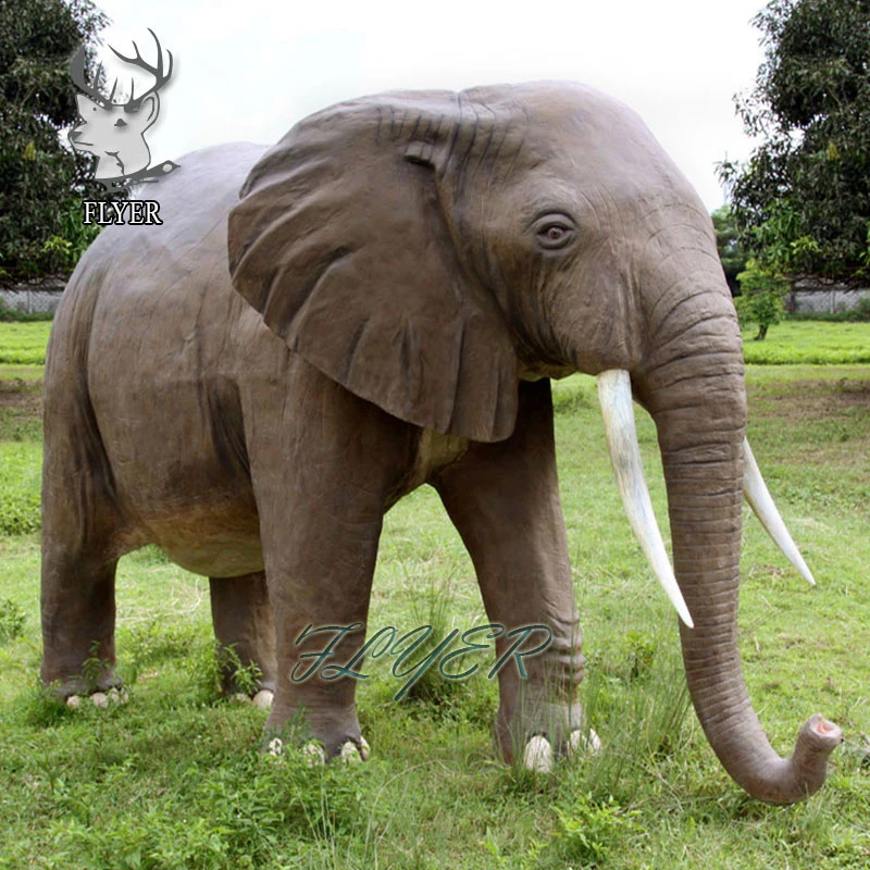 Poly-Resin Animal Sculpture Fiberglass Elephant Statue for Sale