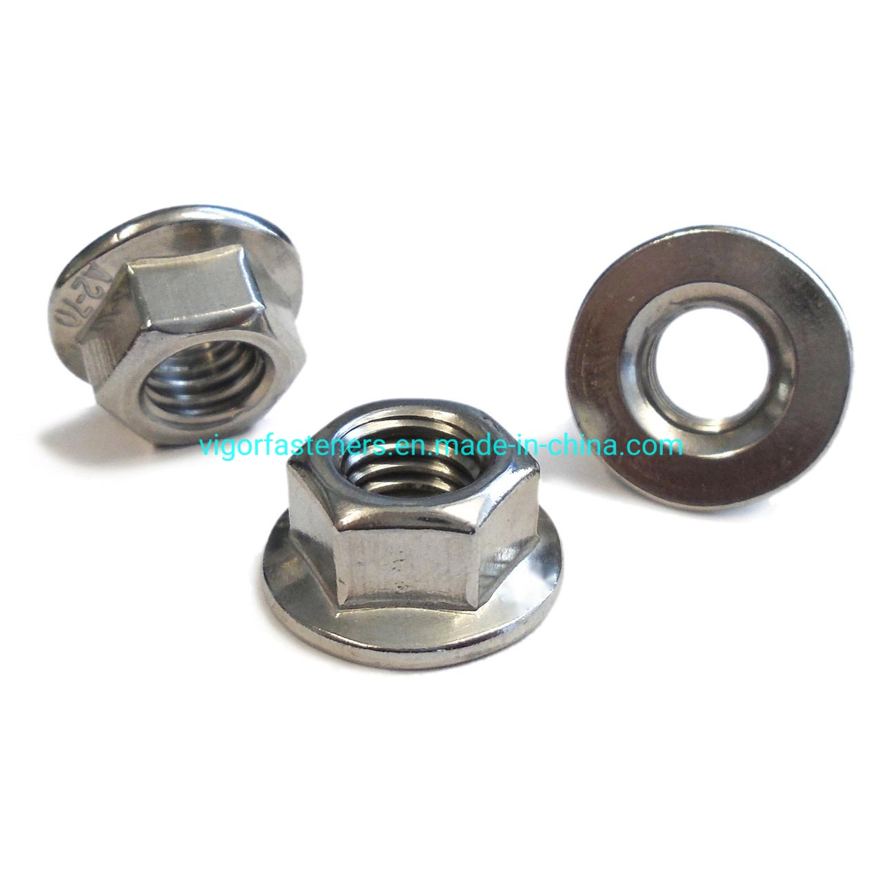 Stainless Steel 304 DIN6923 Hex Flange Nuts Non Serrated A2 Hex Nuts Hexagon Nuts Wheel Nuts Motorcycle Accessories Auto Parts A2 Nut