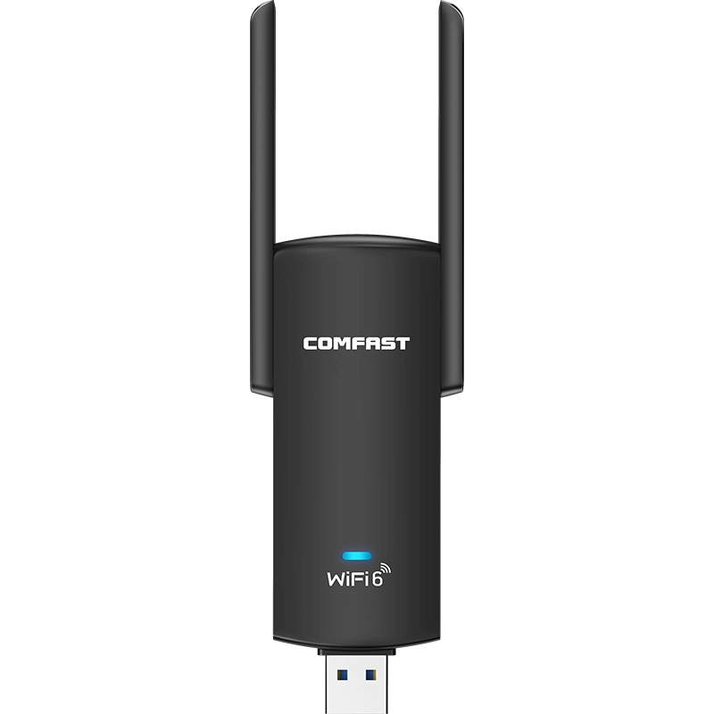 High Speed USB WiFi 6 Adapter 2.4GHz 600Mbps; 5.8GHz: 1201Mbps WiFi Network Card