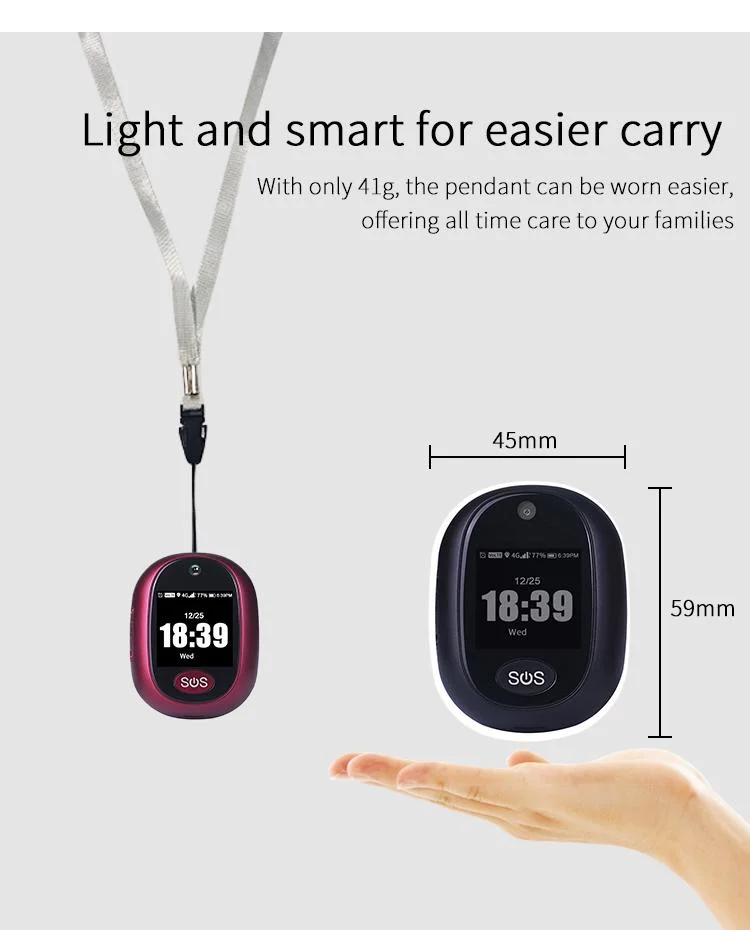 Resistente al agua IP67 Relojes colgante de seguimiento GPS 4G Smart Security GPS Tracker