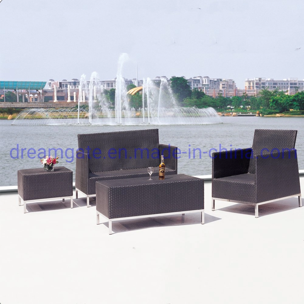 Stainless Steel Leg Modern Outdoor Rattan Sofa Furniture