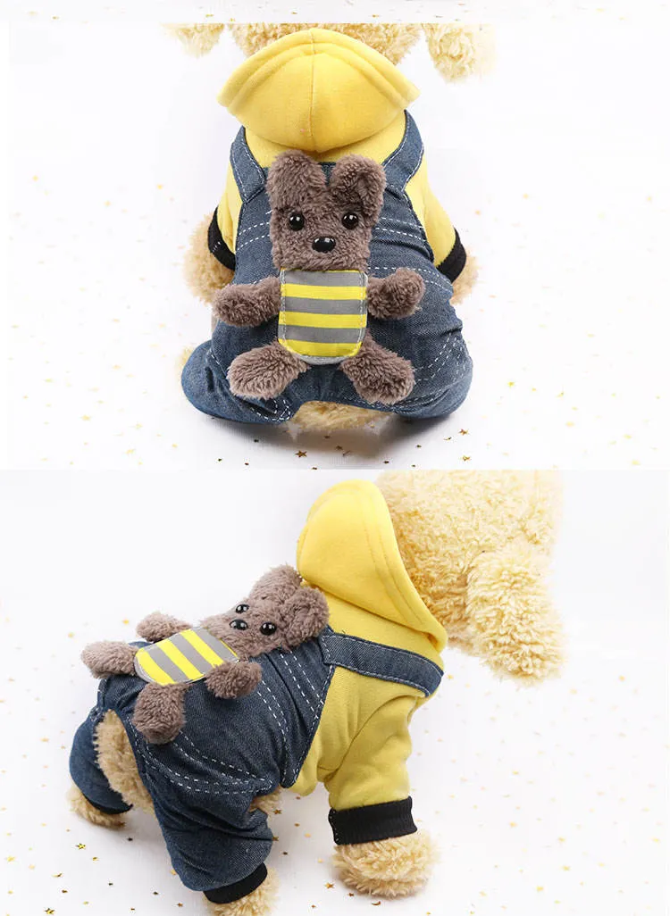Pet Clothes 2023 with Bears Wholesale/Supplier Dog Accessories Pet Sweater Winter Clothes Warm Fashion Pet Apparel Dog Clothes