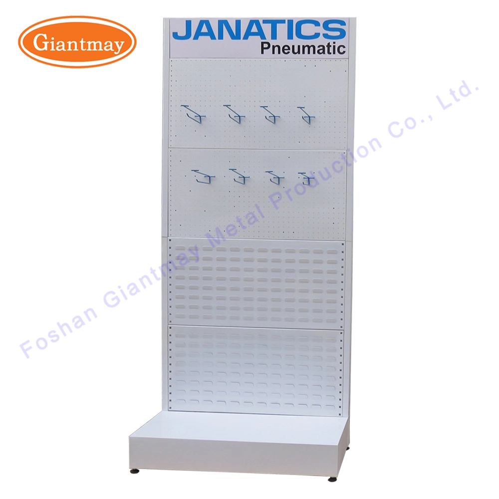 Retail Store Tools Display Hardware Shelf Rack with Perforated Metal Panels