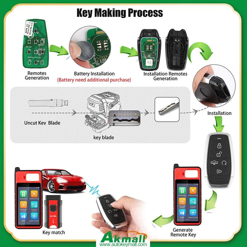 Autel Maxilm Standard Style Ikeyat005al Universal Smart Remote Car Key 5 Buttons