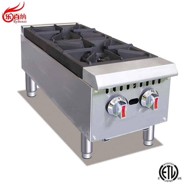 Table de cuisson à 4 brûleurs, gamme de gaz, acier inoxydable, pour Équipement de cuisine commercial (GHP-4W)