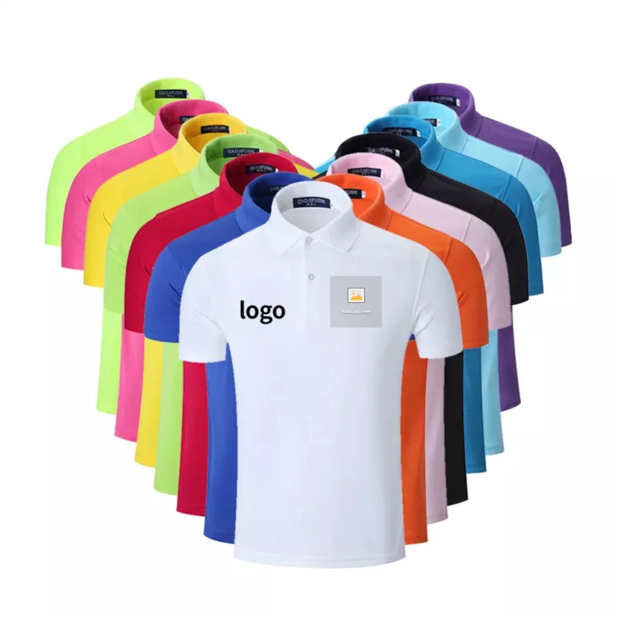 Custom Logo Solid Color Polyester Washed T-Shirt Cotton T-Shirt Men's Polo Shirt