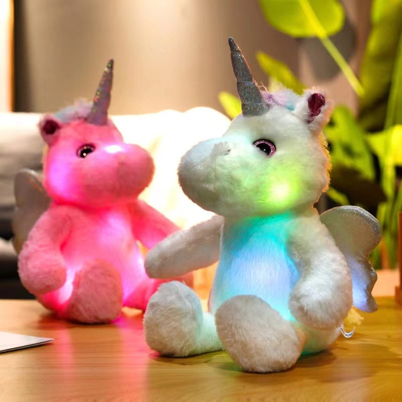 LED Plüsch weich und hübsch Einhorn Plüschtier Glow in der Dunkle Stofftier Spielzeug Licht bis Spielzeug Weihnachtsgeschenke