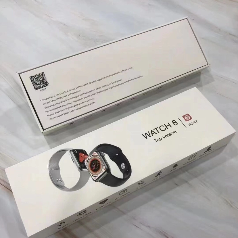 Precio al por mayor de la fábrica iWatch8 45mm 1.99 HD de pantalla completa de carga inalámbrica IP68 Resistente al agua Smartwatch