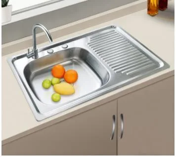 Wholesale/Supplier 201/304 Stainless Steel Single Bowl Kitchen Sink Modern Sink Bowl with Drainboard