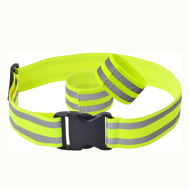 High Visibility Leuchtstoffausrüstungsset Einstellbares Elastisches Reflektierendes Laufen Armband Mit Fahrradbund