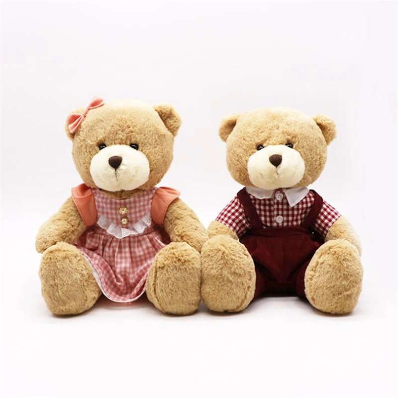 Customized Design Cartoon Cute Colorful Stuffed Brown Plush Teddy Bear Toy