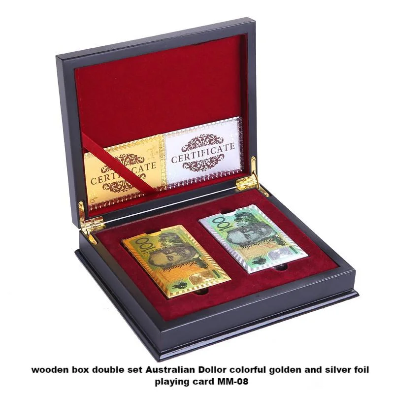 Factory Retail Dubai Traveling Souvenir Gold and Silver Foil Poker