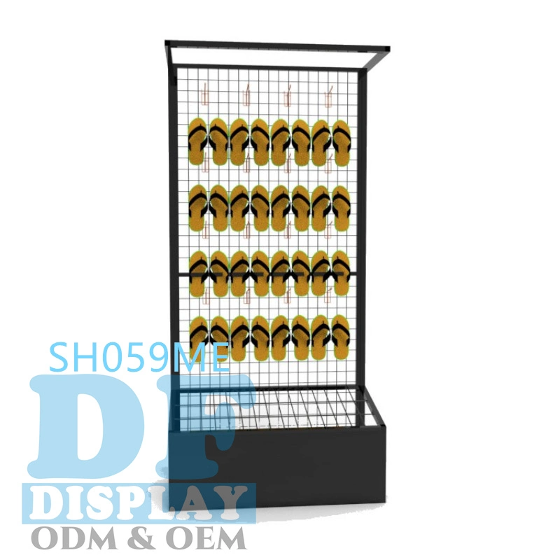 Frei Stehend Verwenden Sie Slipper Display Ständer Racks Metall Draht Gitter Hängende Schuhe Display für Einzelhandel Store hängende Display stehen für Hausschuhe mit Haken