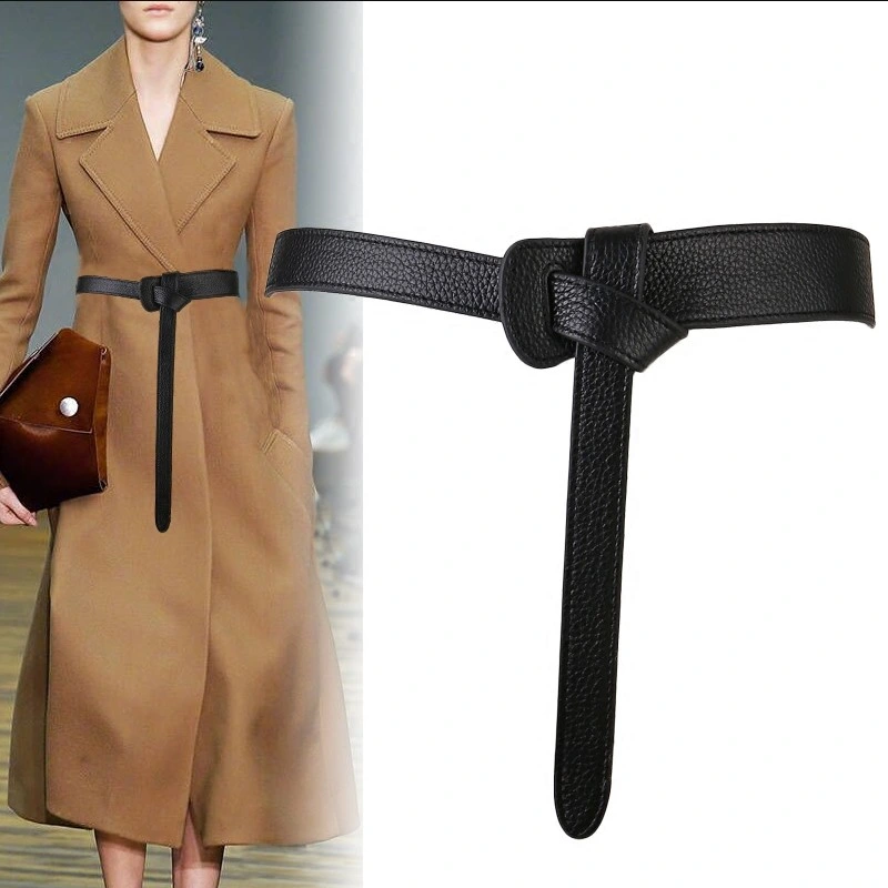 Luxury Fashion Belt for Women Black Bow Design