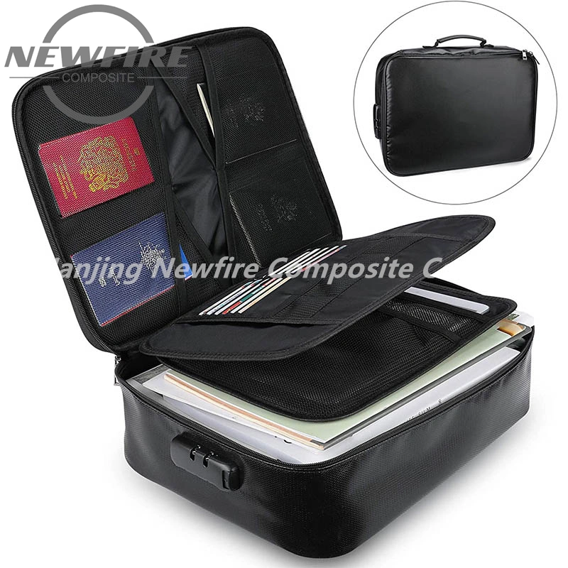 Wholesale/Supplier Fireproof File Storage Bag with Customs Lock Waterproof Double-Layer Document Bag