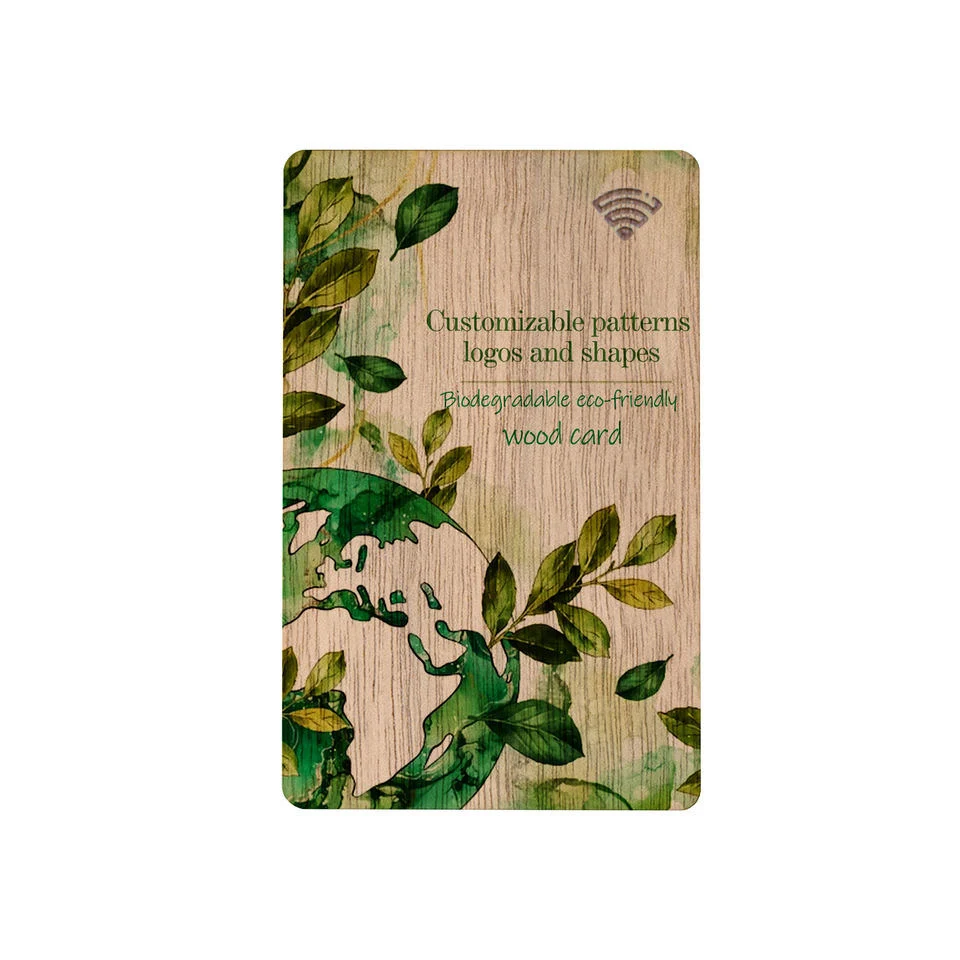 ISO14443A MIFARE Classic 1K Bamboo RFID Wooden Card RFID Wood Card Hotel Key Wood NFC Card