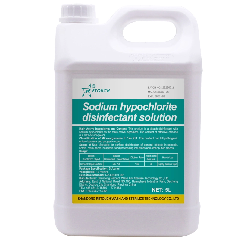 Hypochlorite de sodium désinfectant, pour la désinfection de surfaces, désinfection de l'environnement, et la ligne de la désinfection de la machine de dialyse