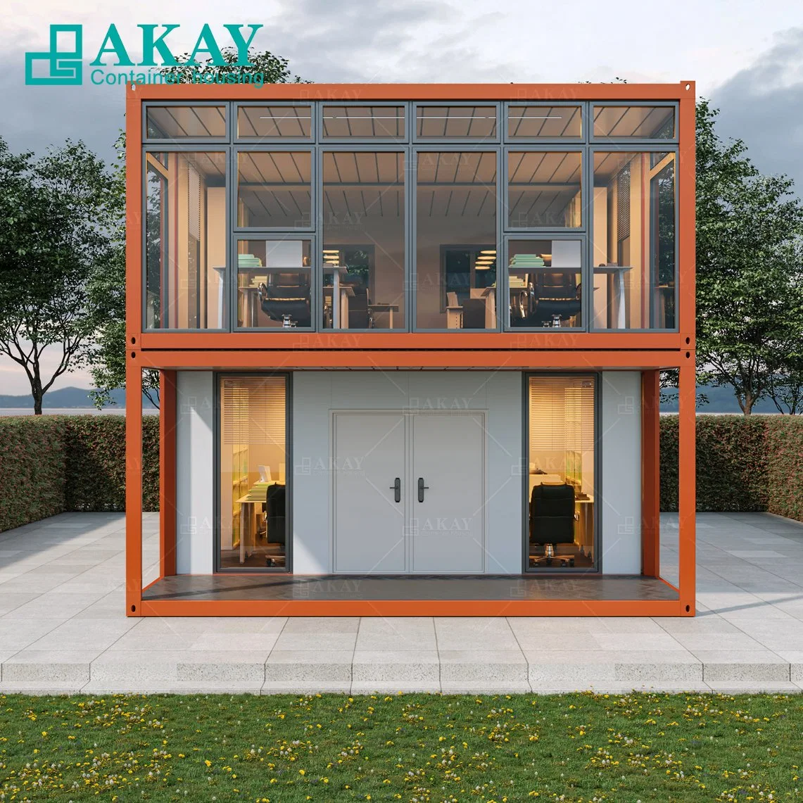 Two Floor Mobile Quickly Assemble Container Home Customized Modular Prefabricated Camp Building Prefab Container House Office