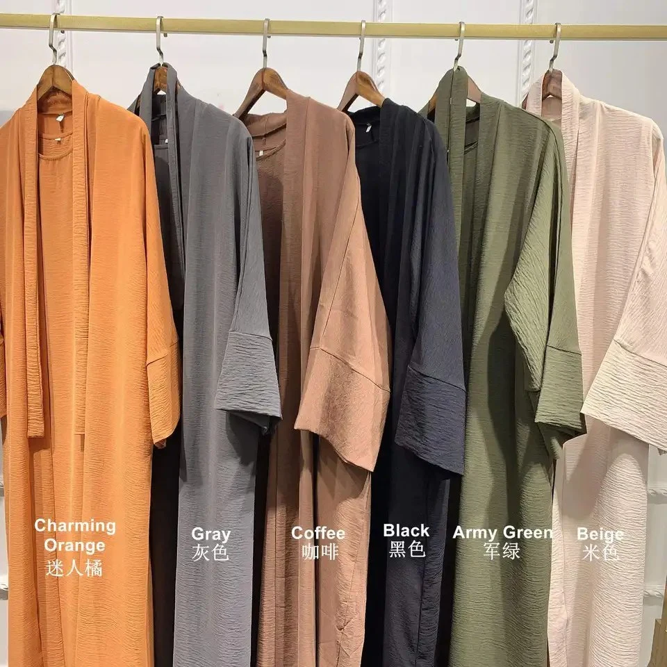 Dubai Color sólido dos piezas Abaya musulmán a las mujeres visten