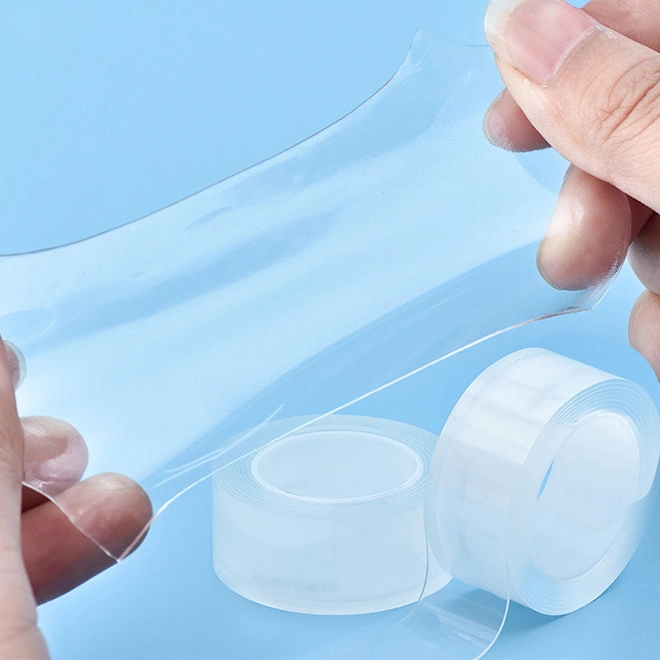 Adhesivo reutilizable silicona adhesivo de doble cara Nano PU Gel Grip Cinta