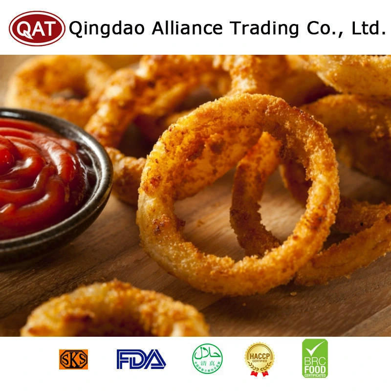 China Fried Coated Natural Cut Onion Rings with Premium Taste