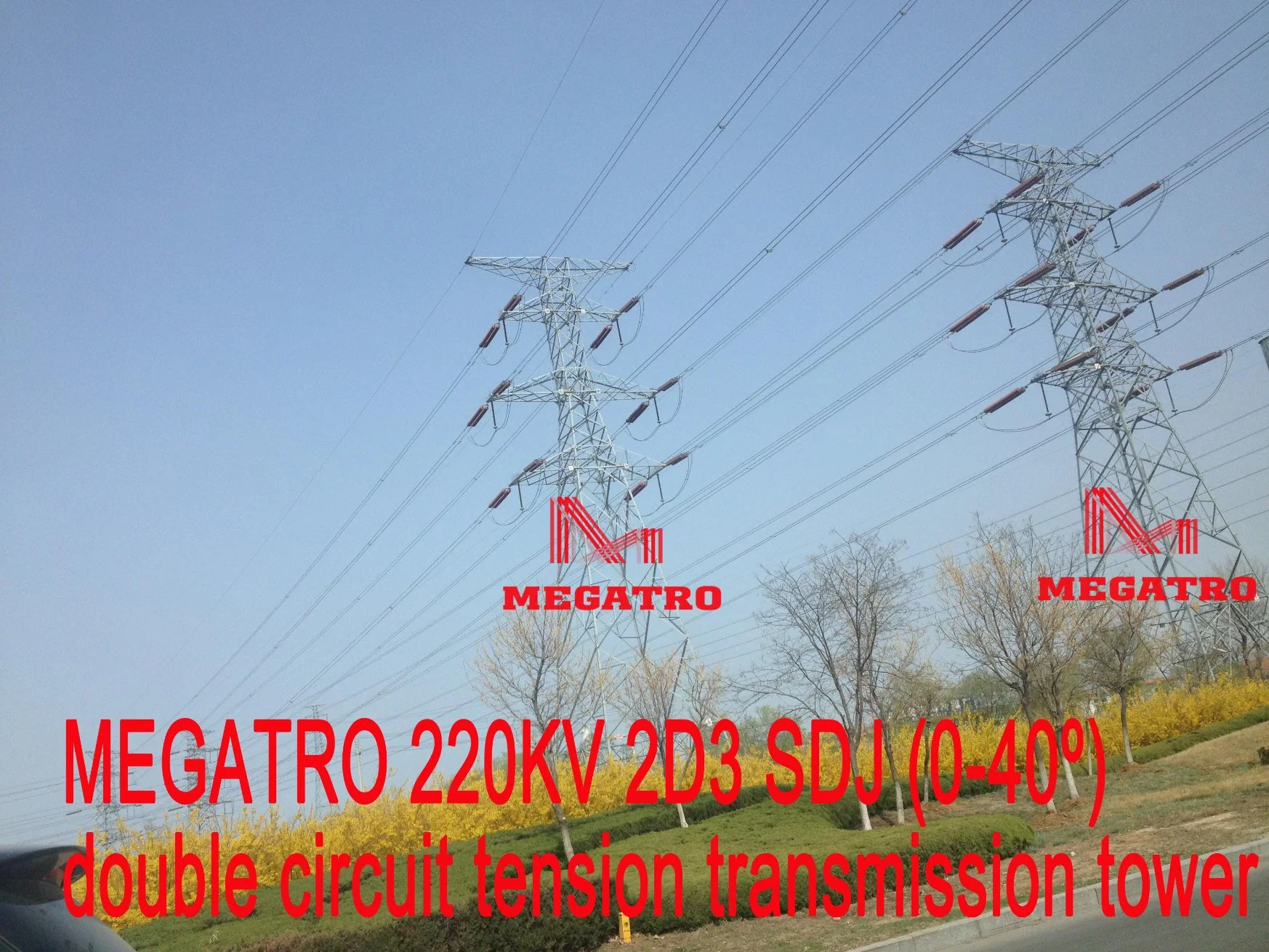 Megatro 220kv 2D3 Sdj Double Circuit Tension Transmission Tower