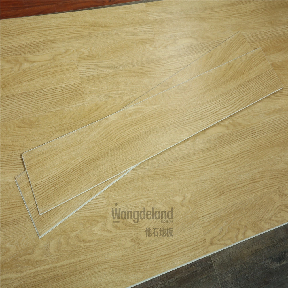 Sperrholz Holzmaserung verschleißfeste PVC SPC WPC Vinyl Klicken Sie auf Bodenbelag Brett mit Verriegelung für die Schlafzimmerdekoration