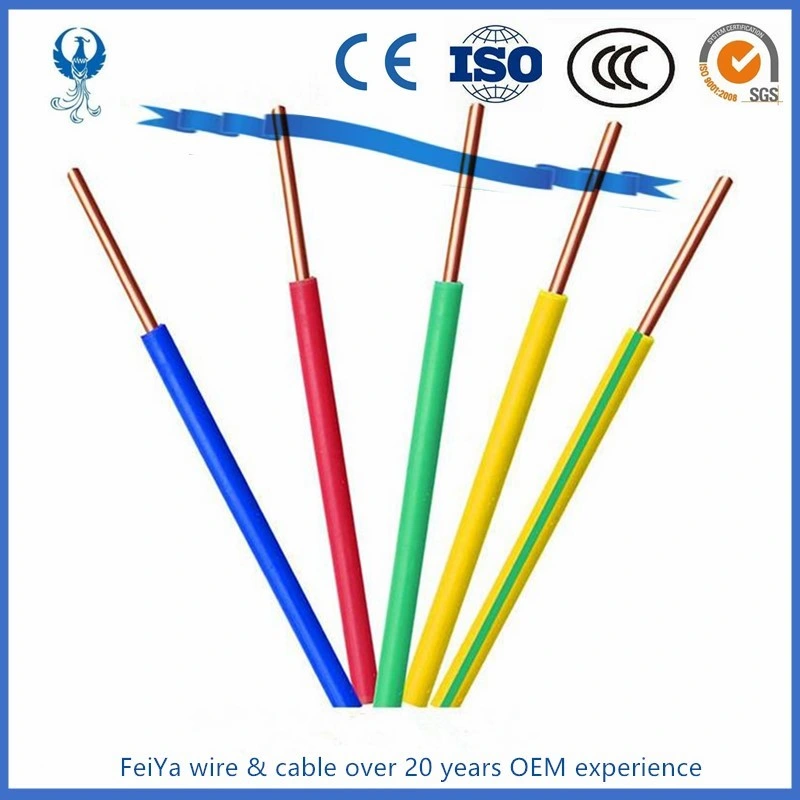 4mm2 6mm2 10mm2 10mm de aluminio/cobre Single Core Cu al aislamiento de plástico de PVC 450 750V Nh Zr BV Blv Cable eléctrico para la casa4mm2 6mm2 10