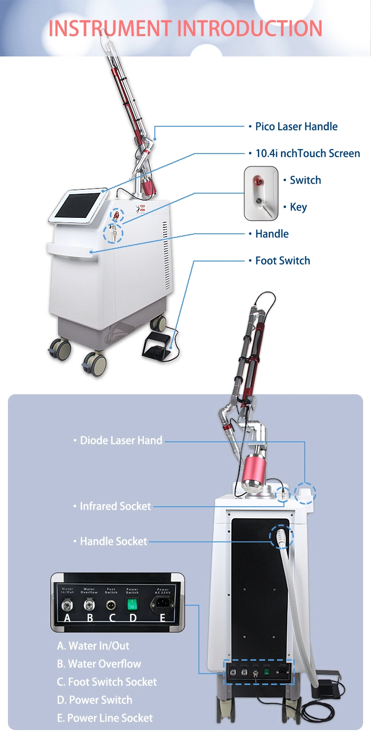 Laser-System für Laser-Haarentfernung Tattoo Entfernung mit 532/755/808/1064nm Pico Sekunde