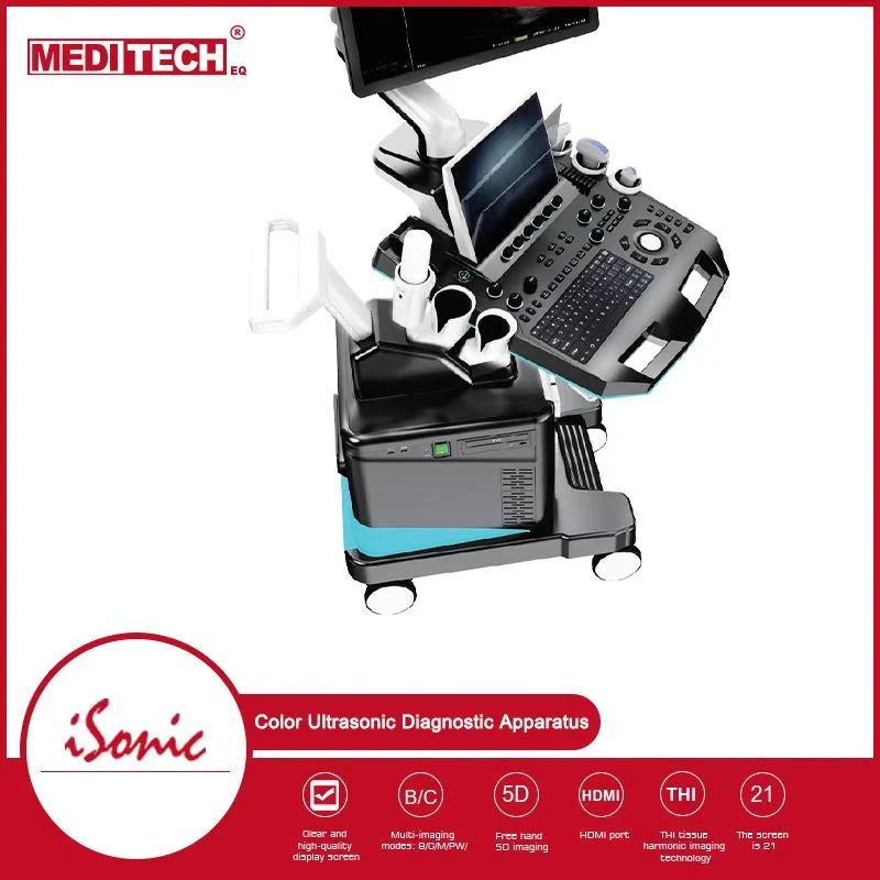 Meditech Trolley Ultrasound Scanner Ce Approved Comes with Convex and Linear Probes