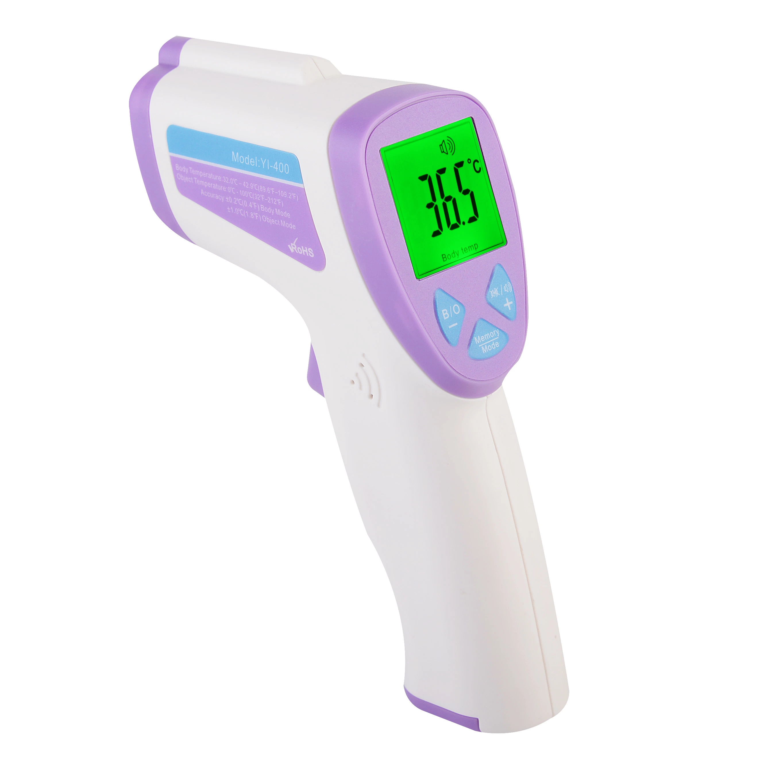 Office Hospital Supermarket Intelligent Professional High Temperature Automatic LCD Forehead Non Contact CE FDA RoHS Digital Infrared Thermometer