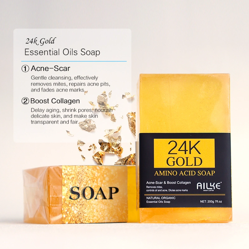 200g/PCS Anti Pimple Bar 24K Oro al por mayor Hotel Baño de Acne Jabón para eliminar granos