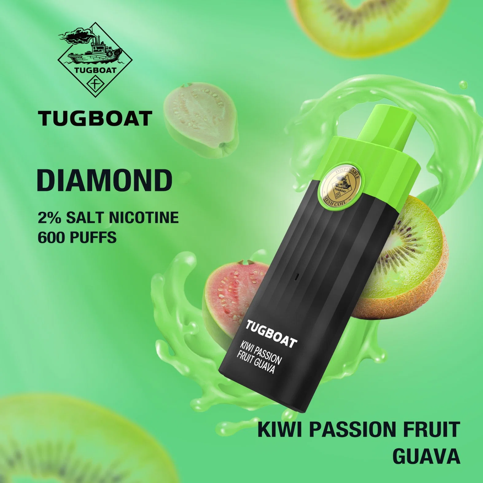 Can Be Customized Tugboat Diamond 600puffs E-Cigarrette Best Disposable/Chargeable Vape for Clouds