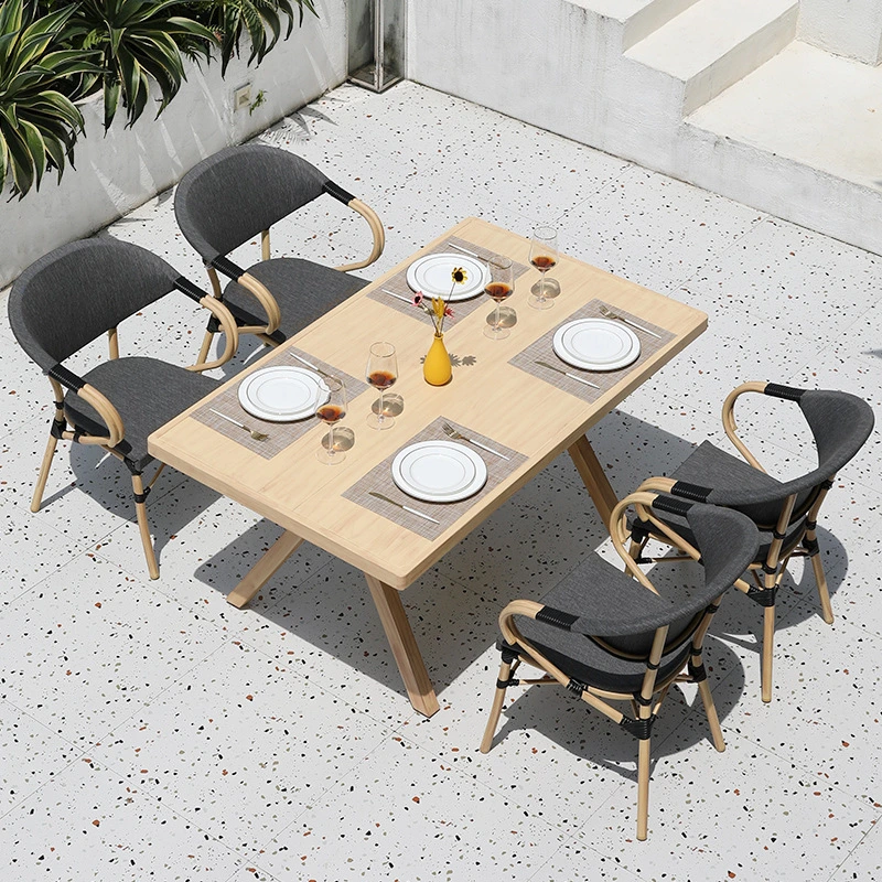 La moda Ocio baratos muebles de exterior patio trasero de alta de mimbre Rattan silla de jardín comedor