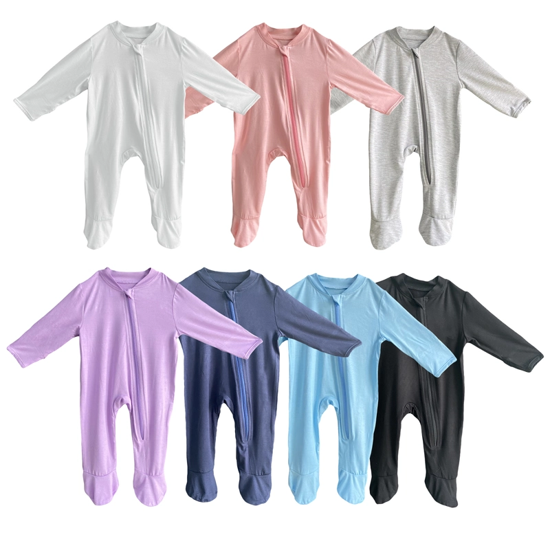 Custom Newborn Baby Boys Children Girls Kids Children Sleepsuit OEM Bamboo Kids Jumpsuit