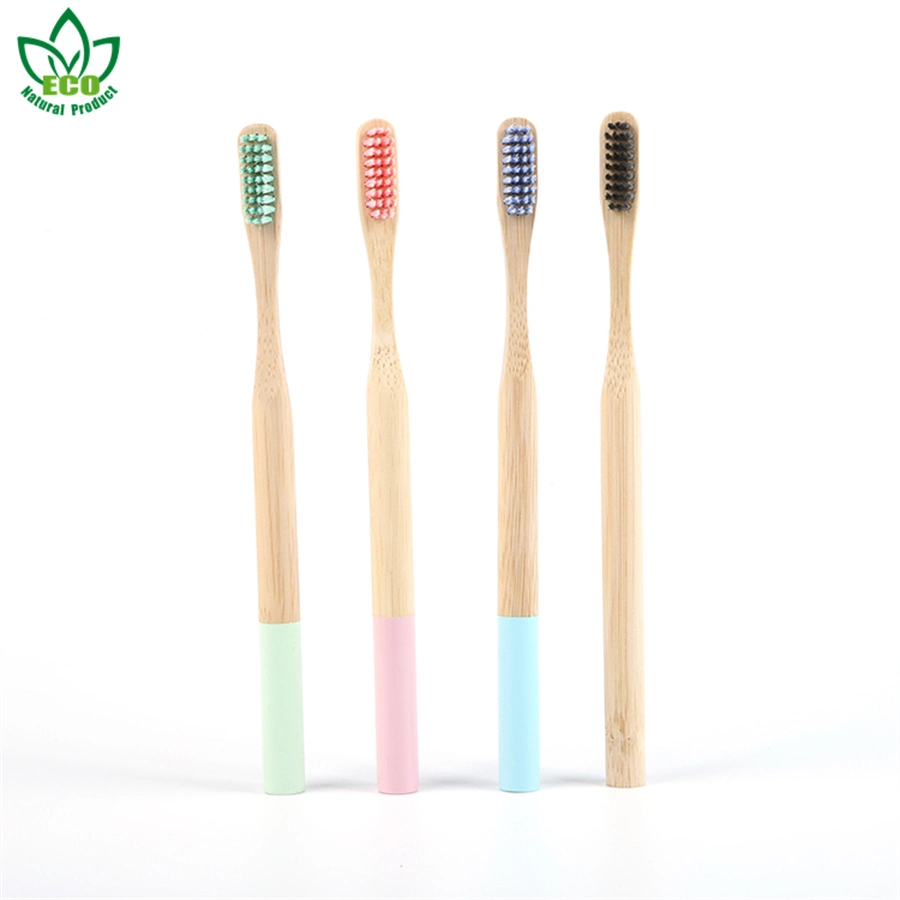 Wholesale Hotel Wooden Handle Toothbrush Eco Natural Charcoal Fiber Bamboo Round Toothbrush